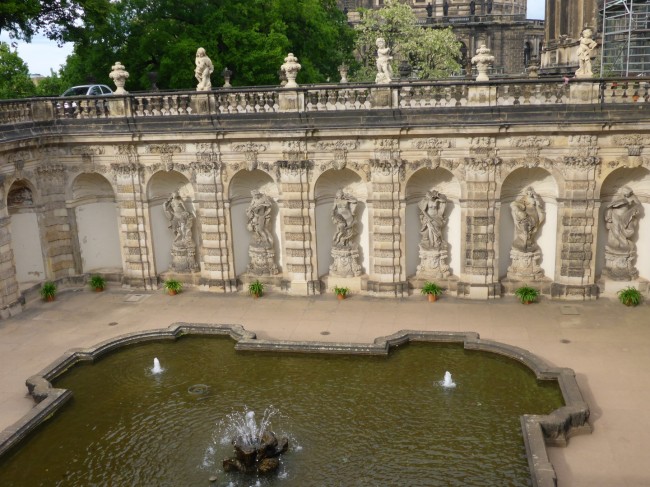 Zwinger fountains and statuary.