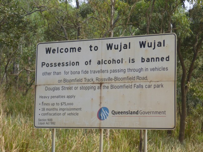 A common sign when entering Aboriginal areas.